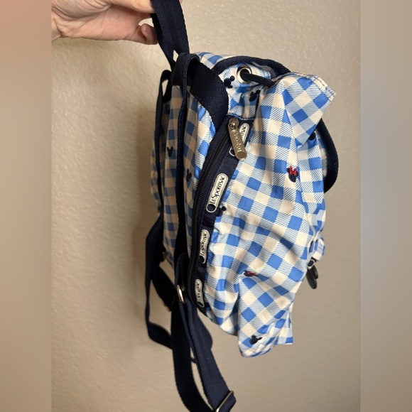 LeSportsac Disney Mickey Minnie Silhouette Blue Gingham Backpack